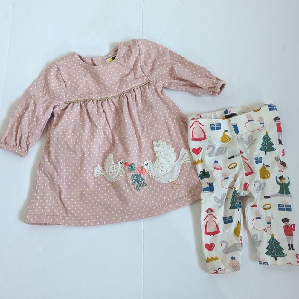 Baby Boden Turtledove 12 Days of Christmas Outfit Girls 0-3m Pink Play Set